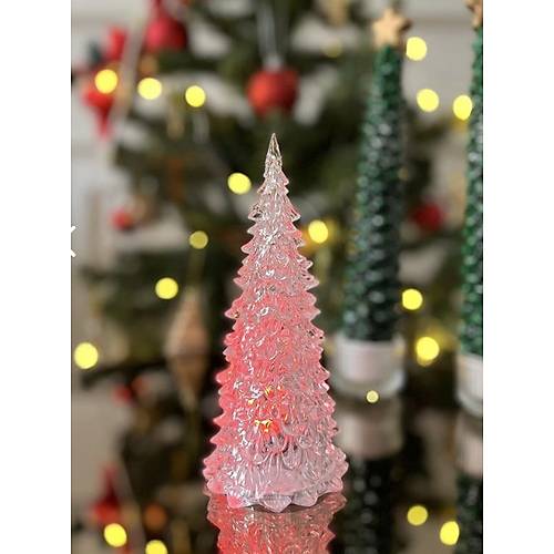 Kristal Rengarenk Işıklı Yeni Yıl Çam Ağacı Süsü Noel Aksesuarı 