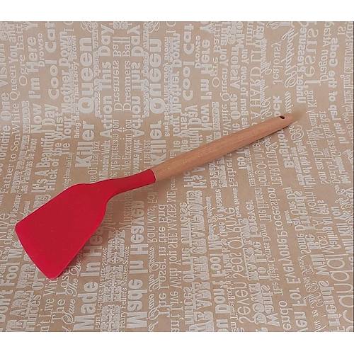 Lüks Bambu Saplı Silikon Kürek Spatula