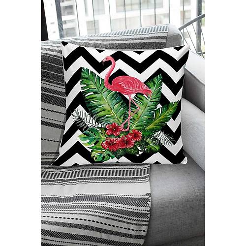 Zigzag Flamingo Desenli Modern Yastık Kırlent Kılıfı
