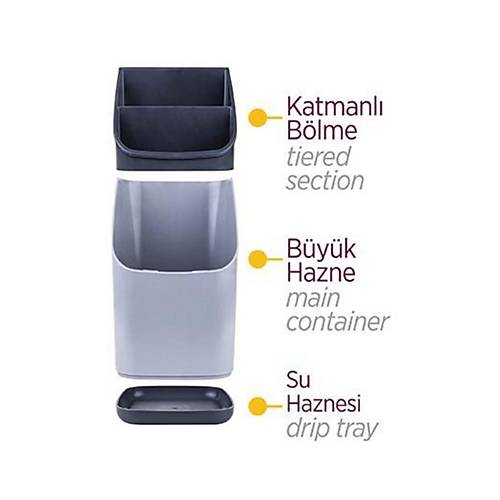 Tezgah Üstü Dekoratif Kaşıklık 4 Bölmeli Ayrılabilir