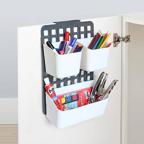 Ayarlanabilir Düzenleyici Dolap İçi Üç Bölmeli Organizer Askılı Sepet