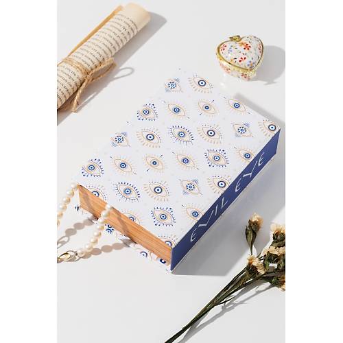 Göz Model Mavi Mini Kitap Kutu Takı Aksesuar Organizer