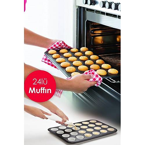 24'lü Mini Muffin Kalıbı | 24 Lü Muffin Kek Kalıbı Yanmaz Yapışmaz