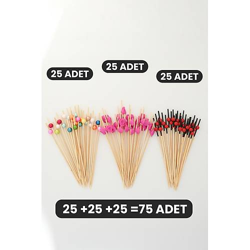 Boncuklu Süslü Pasta Kanepe Doğum Günü Nişan Kokteyl Kürdan Çubuk