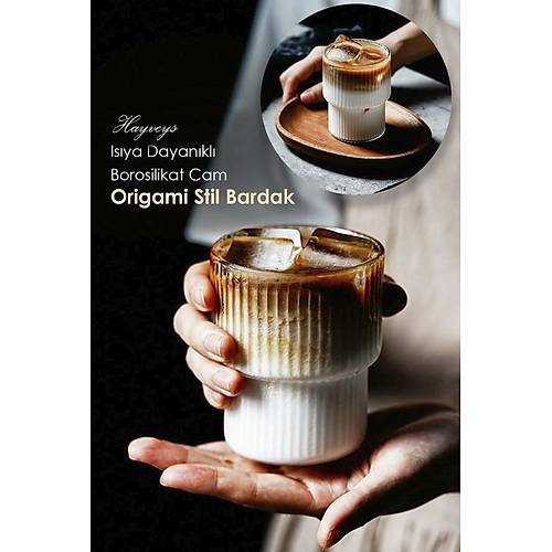 Isıya Dayanıklı Tasarım Borosilikat Cam Bardak 300 ML