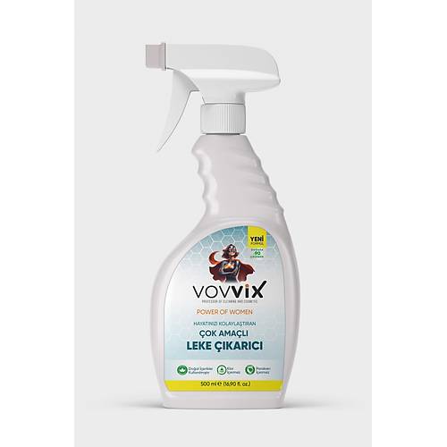 Vovvix Cok Amaçlı Leke Çıkarıcı Renk Koruyucu Bitkisel Özlü Sıvı Sprey 500 ML