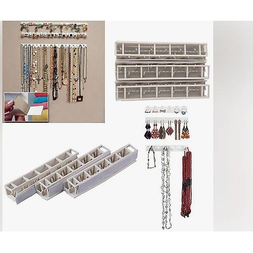 9 Parça Takı,Küpe,Yüzük,Kolye Düzenleyici Yapışkanlı Organizer Set
