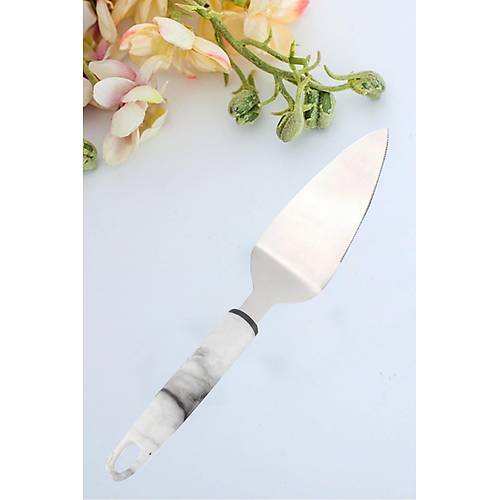 Mermer Desenli Lüks Pasta ve Servis Sunum Spatulası