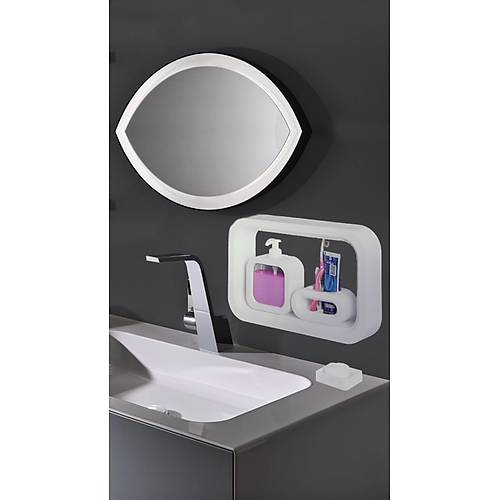 4 Lü Modüler Ve Estetik Banyo Seti Diş Fırça Sabun Organizeri Beyaz