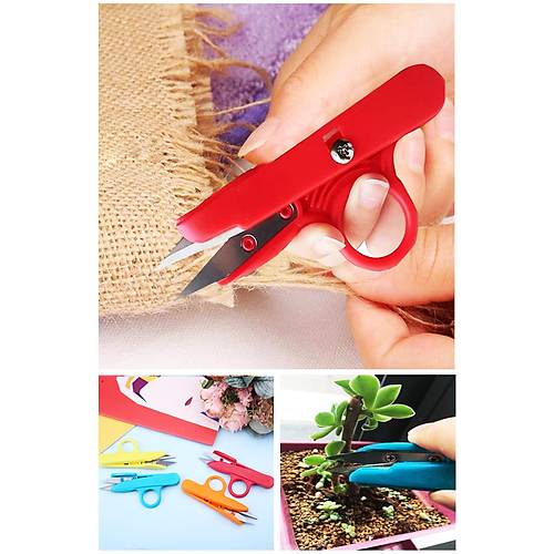 İplik Temizleme Makası Plastik Parmaklı Yaylı Makas