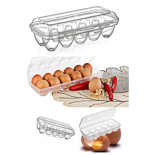 10 Gözlü Yumurta Saklama Kabı Şeffaf-YU-110