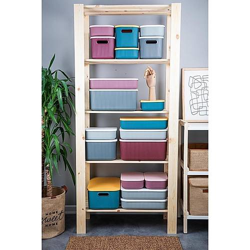 5'Li Set Saklama Kabı Renkli Kapaklı Kutu Organizer Set 4 Boy