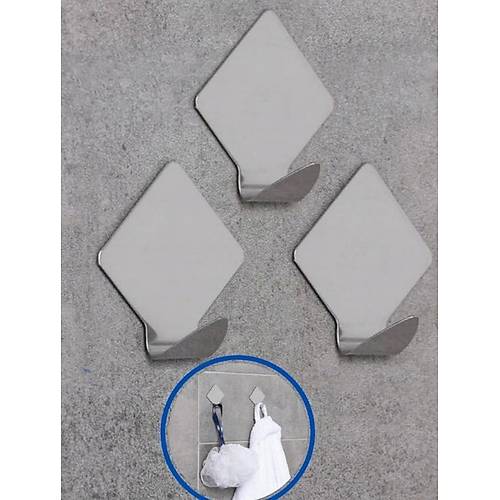 3'Lü Üçgen Güçlü Yapışkanlı Askı Aksesuar,Banyo,Mutfak Askısı
