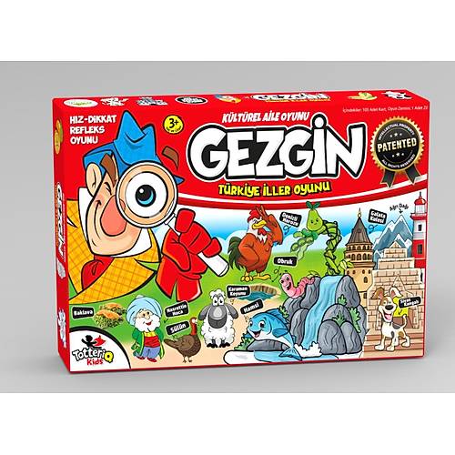 Gezgin Türkiye İller Oyunu Eğitici Ve Öğretici Zeka Eğlence Çocuk Aile Oyun