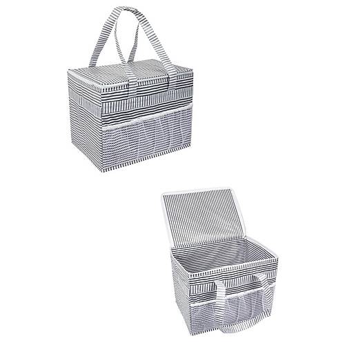 Tutma Kollu Çok Amaçlı Kapaklı Düzenleyici Baza İçi Hurç Dolap İçi Organizer 23x33x26