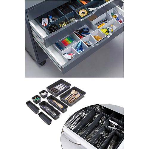 8 Parça Kaşıklık Çekmece İçi Çatal Bıçak Kaşık Modüler Makyaj Organizer Set 