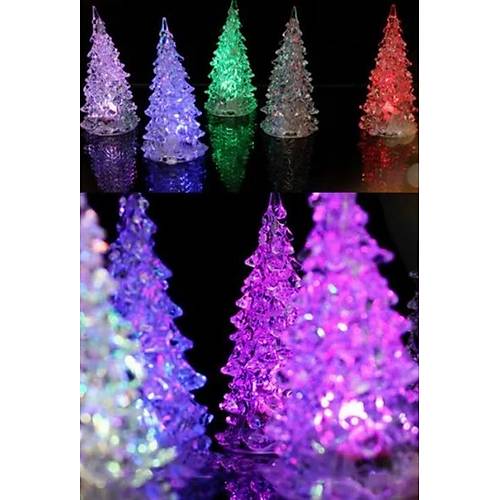 Kristal Rengarenk Işıklı Yeni Yıl Çam Ağacı Süsü Noel Aksesuarı 