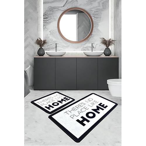 Like Home Dijital Baskılı 2'li Set Banyo Halısı Paspas Seti