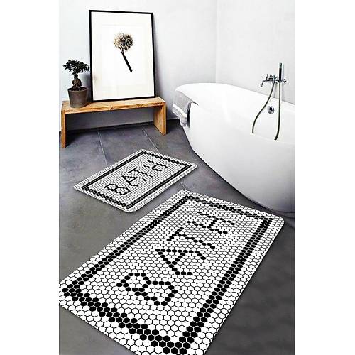 Black Bath Yıkanabilir 2li Banyo Halısı Paspas Klozet Takım