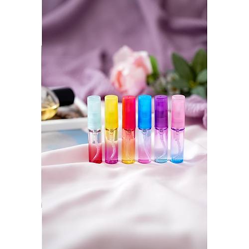 6 Adet Taşınabilir Renkli Mini Parfüm Kolanya Şişesi Plastik Cep Sprey Kutu