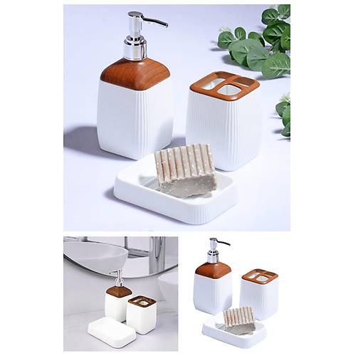 Beyaz Lüx 3'Lü Banyo Seti