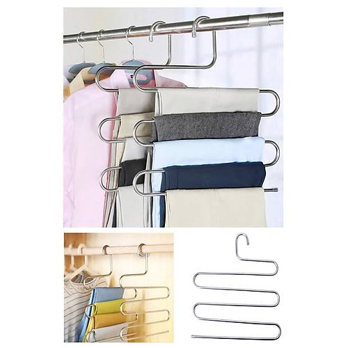 5 Katlı  Metal Pantolon Eşarp Gardrop Askısı