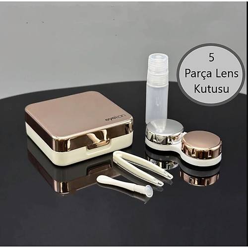5 Parça Rose Gold Kontakt Lens Saklama Çantası Seyahat Kiti Kutusu