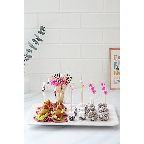 Boncuklu Süslü Pasta Kanepe Doğum Günü Nişan Kokteyl Kürdan Çubuk