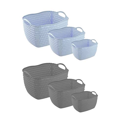 3'Lü Çok Amaçlı Rattan Sepet Seti