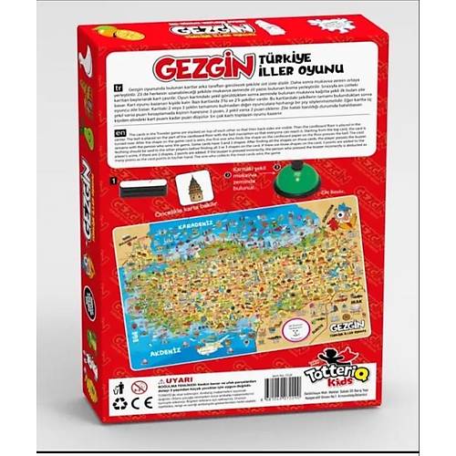 Gezgin Türkiye İller Oyunu Eğitici Ve Öğretici Zeka Eğlence Çocuk Aile Oyun