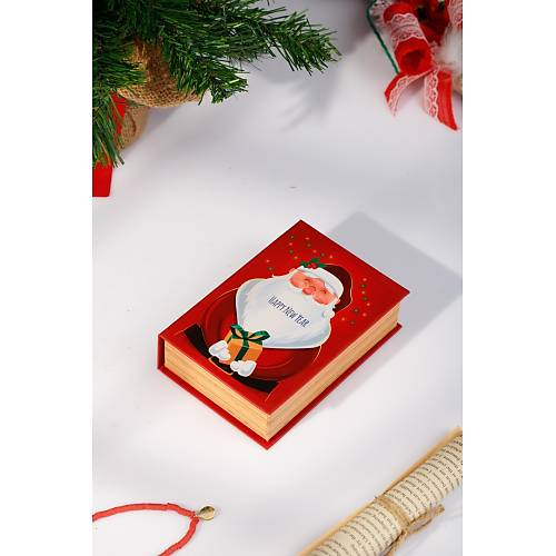 Kırmızı Noel Baba Yılbaşı Yeni Yıl Dekorlu Kutu Takı Aksesuar Organizer
