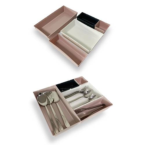 5 Parça Çekmece İçi Kaşıklık Modüler Çatal Bıçak Kaşık Organizer Set