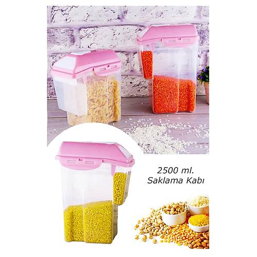 Ölçekli Erzak Saklama Kabı 2500 ml.