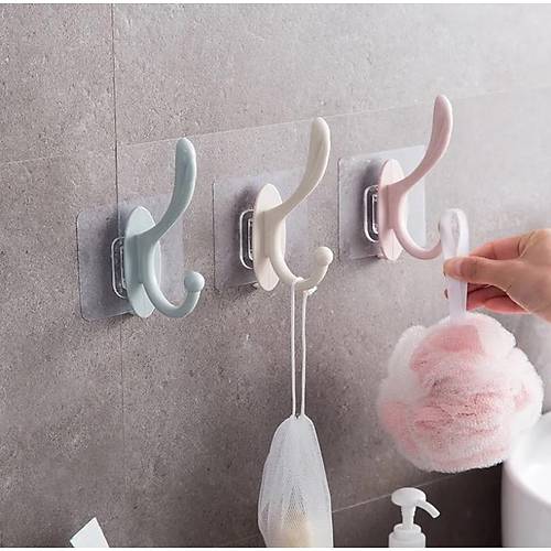 Yapışkanlı Tek Kancalı Renkli Banyo Mutfak Askısı Çok Amaçlı Askı 