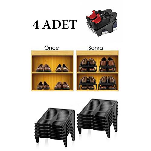 Çiftli Ayakkabı Düzenleyici Ayakkabı Rampası 4 Adet