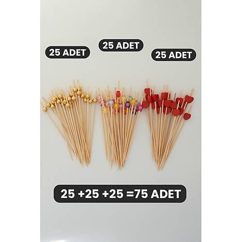 Bambu Boncuklu Kürdan-(Yıldız+K.Kalp+Gold Boncuk) 