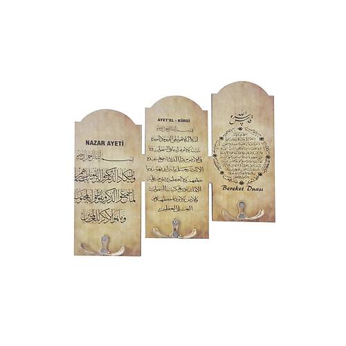 3 Kancalı Portre Resimli Dekoratif Tablo Askı