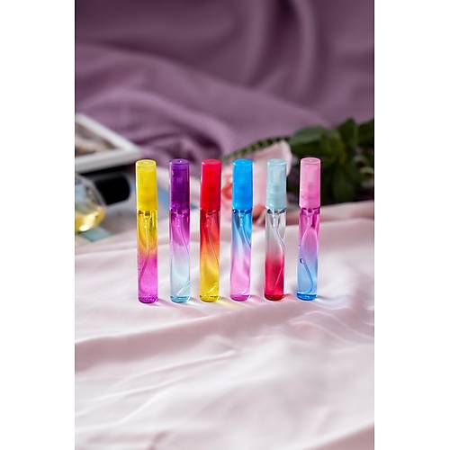 6 Adet 10 ML Taşınabilir Renkli Mini Parfüm Kolanya Şişesi Plastik Cep Sprey Kutu