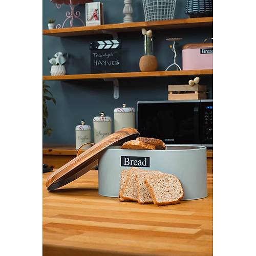 4'Lü Gri Set Metal Çay Şeker Kahve Saklama Kabı Kavanoz Ve Ekmek Sepeti Ekmeklik Takımı
