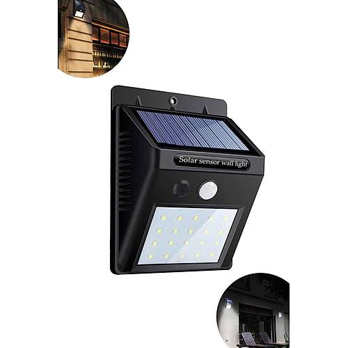 20 Ledli Sensrl Solar Duvar Lambas