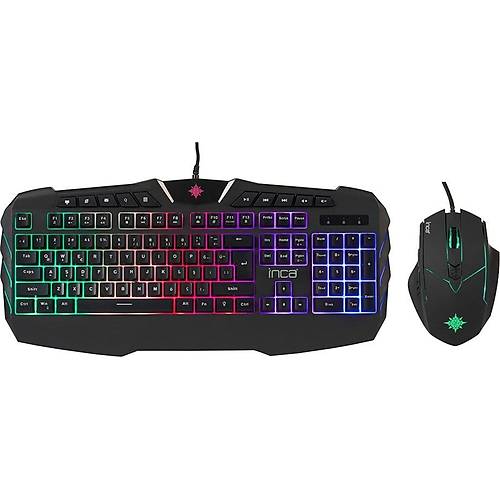 Inca Ruthless IKG-310 Rainbow Effect Oyuncu Gaming Klavye + Mouse Seti