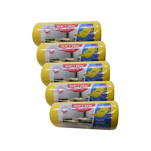 Technow Softtex 15 Kesimli Sarı Kopar Kullan Rulo Temizlik Bezi 27x30 Cm 5 Adet 