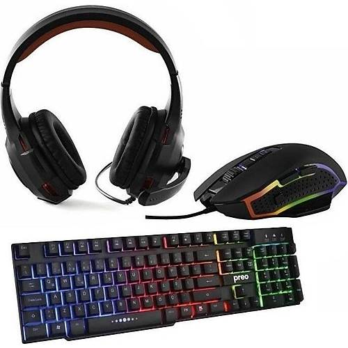 Preo My Game MG51 KLAVYE+MG20 KULAKLIK+MG17 Rgb Mouse Gaming Set
