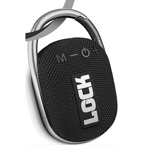 Technow Lock SiyahTaşınabilir Bluetooth Hoparlör Ses Bombası Kilit Özellikli