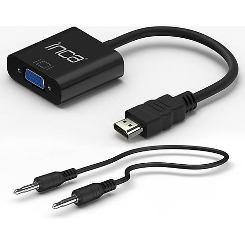 Inca IHTVJ-7S HDMI to VGA Siyah Jakl Ses Kablosu