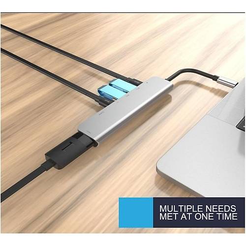 Technow 7 In 1 Sd USB Type-C Hub HDMI Girili Macbook evirici oklayc