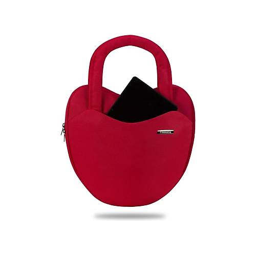 LOVE1402 13-14 Inch WTXPro Su Geirmez Kuma, Macbook,Mac Air Laptop El ve Omuz antas - Krmz
