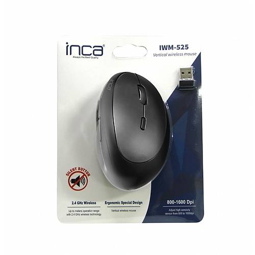 Inca IWM-525 Nano Alcl Kablosuz 1600DPI Siyah Sessiz Mouse