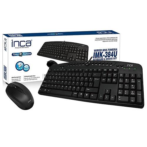 Inca IMK-384U Wred Multimedia  Q Klavye & Mouse Set