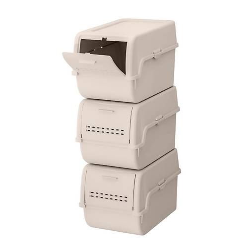 Motek MT-40 S-Box 8 Litre 3'l ok Amal Organizer Dzenleyici Bej ( 3*8Litre )